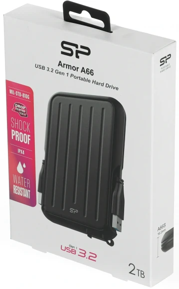 Жесткий диск Silicon Power USB3.0 2TB SP020TBPHD66SS3K Armor A66 2.5" черный Жесткий диск Silicon Power USB3.0 2TB SP020TBPHD66SS3K Armor A66 2.5" черный