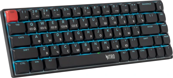 Клавиатура Acer Nitro OKR400 механическая черный USB беспроводная BT/Radio Multimedia for gamer LED (ZL.KBDEE.01A) кабель 1.5м