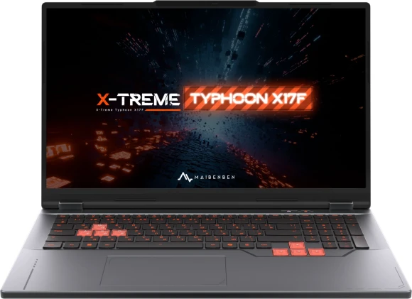Ноутбук Maibenben X17F-R98956 Ryzen 9 8940HX 16Gb SSD512Gb NVIDIA GeForce RTX 5060 8Gb 17.3" IPS FHD (1920x1080) Windows 11 Home grey WiFi BT Cam 5200mAh (X17F-R989560F34HG4E10)