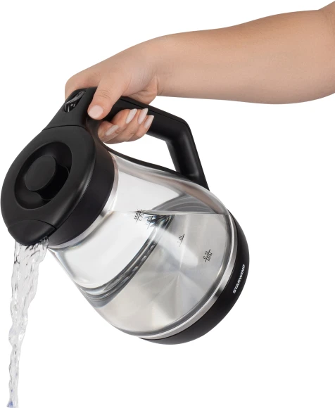 Чайник электрический Starwind SKS2035 1.7л. 2200Вт черный корпус: стекло/пластик