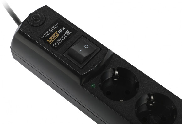 Сетевой фильтр Most HPw 2м (6 розеток) черный (коробка) Сетевой фильтр Most HPw 2м (6 розеток) черный (коробка)