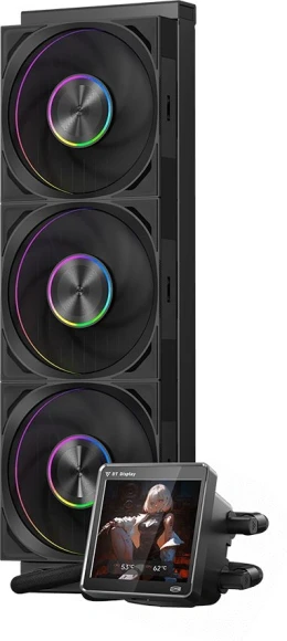 Система водяного охлаждения PcCooler DT360 Display ARGB Soc-AM5/AM4/1200/1700/1851 черный 4-pin 15-33.1dB Al LCD 320W Ret (DT360-BKAWXY-GL)