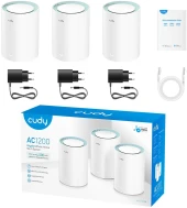 Бесшовный Mesh роутер Cudy M1300 (M1300(3-PACK)) AC1200 10/100/1000BASE-TX белый (упак.:3шт) Бесшовный Mesh роутер Cudy M1300 (M1300(3-PACK)) AC1200 10/100/1000BASE-TX белый (упак.:3шт)