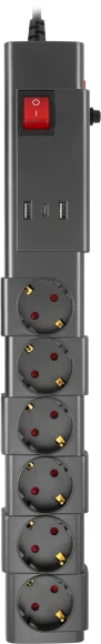Сетевой фильтр Buro 600SPro-16-1.8-USB-G 1.8м (6 розеток) графитовый (коробка) Сетевой фильтр Buro 600SPro-16-1.8-USB-G 1.8м (6 розеток) графитовый (коробка)