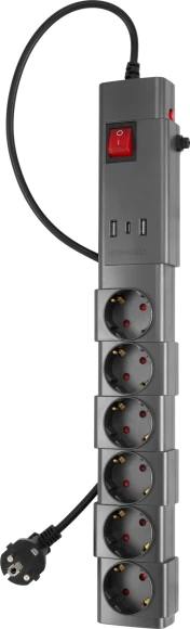 Сетевой фильтр Buro 600SPro-16-1.8-USB-G 1.8м (6 розеток) графитовый (коробка) Сетевой фильтр Buro 600SPro-16-1.8-USB-G 1.8м (6 розеток) графитовый (коробка)