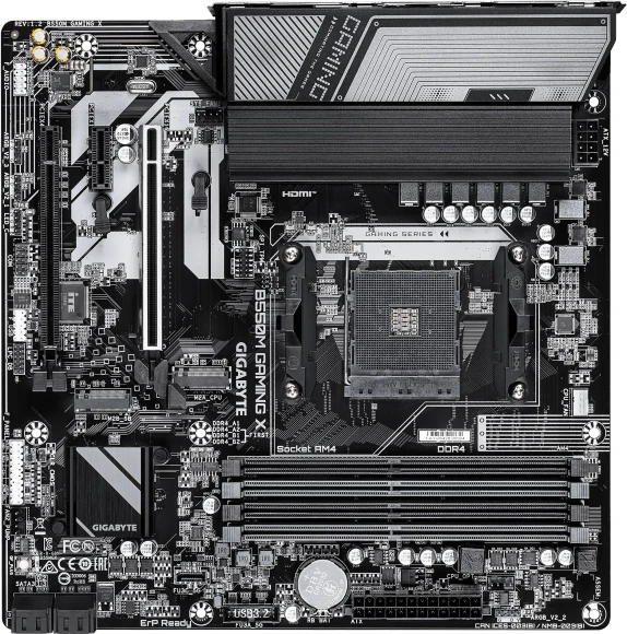 Материнская плата Gigabyte B550M X A ELITE WF7 Soc-AM4 AMD B550 4xDDR4 mATX AC`97 8ch(7.1) 2.5Gg RAID+HDMI+DP