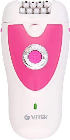 Эпилятор Vitek VT-2244 скор.:2 насад.:2 от электр.сети от аккум. белый/розовый