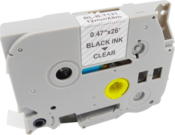 Картридж ленточный Cactus CS-TZ131 TZe-131 черный на прозрачном 12x8 для Brother 1010/1280/1830VP/7600VP