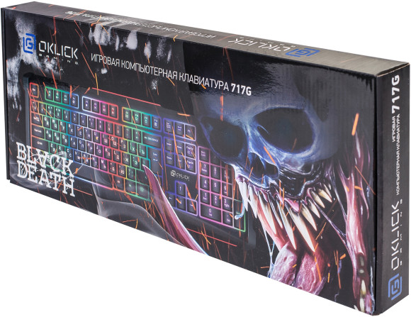 Клавиатура Оклик 717G BLACK DEATH черный/оранжевый USB Multimedia for gamer LED (476395) Клавиатура Оклик 717G BLACK DEATH черный/оранжевый USB Multimedia for gamer LED (476395)