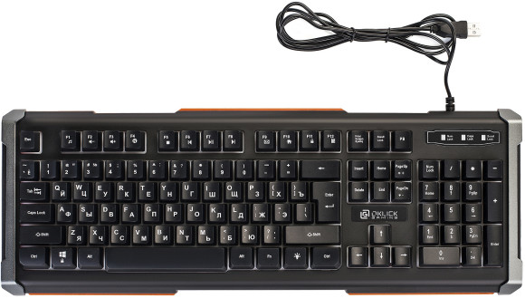 Клавиатура Оклик 717G BLACK DEATH черный/оранжевый USB Multimedia for gamer LED (476395) Клавиатура Оклик 717G BLACK DEATH черный/оранжевый USB Multimedia for gamer LED (476395)