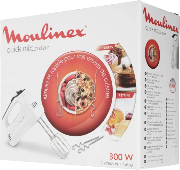 Миксер ручной Moulinex HM3101B1 300Вт белый