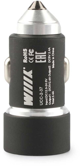 Автомобильное зар./устр. Wiiix UCC-2-37 17W 2.4A+2.4A 2xUSB универсальное черный