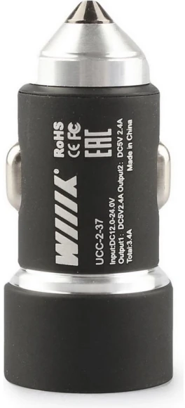Автомобильное зар./устр. Wiiix UCC-2-37 17W 2.4A+2.4A 2xUSB универсальное черный