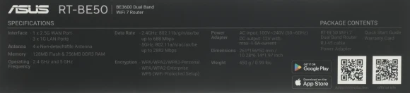 Роутер беспроводной Asus RT-BE50 BE3600 100/1000/2500BASE-T черный