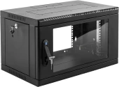Шкаф коммутационный ЦМО (ШРН-6.350-9005) настенный 6U 600x350мм пер.дв.стекл 200кг черный 300мм 10кг 180град. 346мм IP20 металл