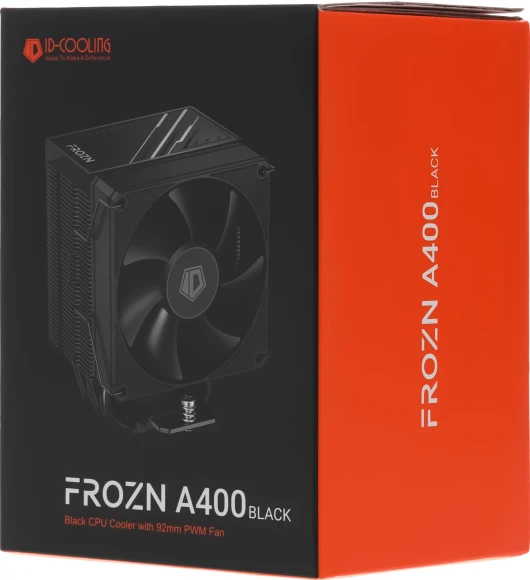 Устройство охлаждения(кулер) ID-Cooling Frozn A400 Soc-AM5/AM4/1200/1700/1851 черный 4-pin 25.8dB Al+Cu 180W 580gr Ret (FROZN A400 BLACK) Устройство охлаждения(кулер) ID-Cooling Frozn A400 Soc-AM5/AM4/1200/1700/1851 черный 4-pin 25.8dB Al+Cu 180W 580gr Ret (FROZN A400 BLACK)