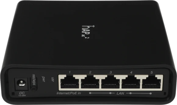 Роутер беспроводной MikroTik hAP ac2 (RBD52G-5HACD2HND-TC) AC1200 10/100/1000BASE-TX/4G ready черный