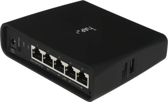 Роутер беспроводной MikroTik hAP ac2 (RBD52G-5HACD2HND-TC) AC1200 10/100/1000BASE-TX/4G ready черный