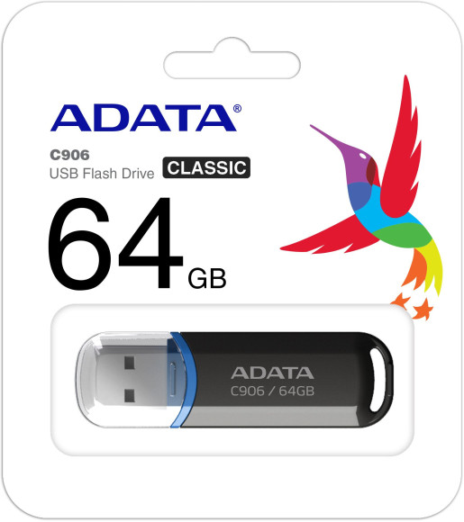 Флеш Диск A-Data 64Gb Classic C906 AC906-64G-RBK USB2.0 черный