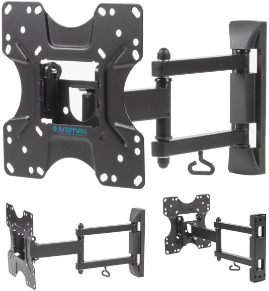 Кронштейн для телевизора Kromax OPTIMA-214 черный 20"-43" макс.30кг настенный поворотно-выдвижной и наклонный Кронштейн для телевизора Kromax OPTIMA-214 черный 20"-43" макс.30кг настенный поворотно-выдвижной и наклонный