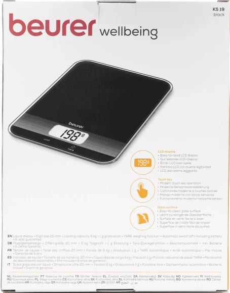Весы кухонные электронные Beurer KS19 макс.вес:5кг черный Весы кухонные электронные Beurer KS19 макс.вес:5кг черный