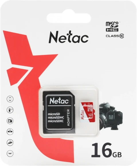 Флеш карта microSDHC 16GB Netac NT02P500ECO-016G-R P500 Eco + adapter Флеш карта microSDHC 16GB Netac NT02P500ECO-016G-R P500 Eco + adapter