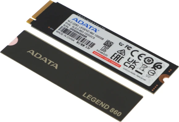 Накопитель SSD A-Data PCIe 4.0 x4 1TB SLEG-860-1000GCS Legend 860 M.2 2280 Накопитель SSD A-Data PCIe 4.0 x4 1TB SLEG-860-1000GCS Legend 860 M.2 2280