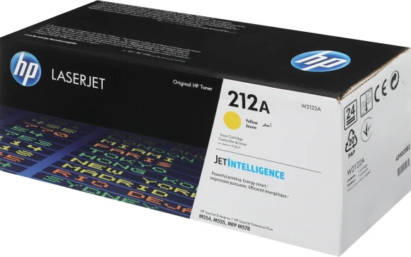 Картридж лазерный HP 212A W2122A желтый бар.в компл. (4500стр.) для HP CLJ Enterprise M554/M555