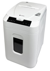 Шредер Heleos АП40-5 белый с автоподачей (секр.P-5) фрагменты 180лист. 37лтр. скрепки скобы пл.карты Шредер Heleos АП40-5 белый с автоподачей (секр.P-5) фрагменты 180лист. 37лтр. скрепки скобы пл.карты