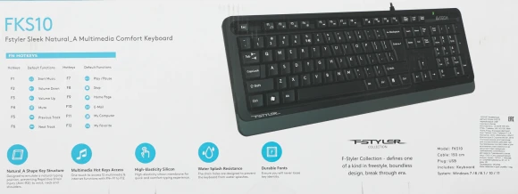 Клавиатура A4Tech Fstyler FKS10 черный/серый USB (FKS10 GREY) Клавиатура A4Tech Fstyler FKS10 черный/серый USB (FKS10 GREY)