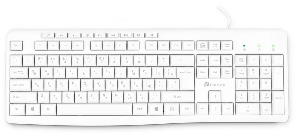 Клавиатура Оклик 305M белый USB Multimedia (1875227) Клавиатура Оклик 305M белый USB Multimedia (1875227)