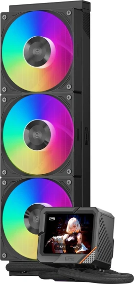Система водяного охлаждения PcCooler GT360 Display ARGB Soc-AM5/AM4/1200/1700/1851 черный 4-pin 15-41.5dB Al LCD 310W Ret (GT360-BKAWXY-GL)