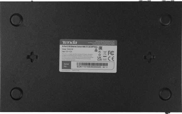 Коммутатор Tenda TEM2010F (L2) 8x2.5Гбит/с 2SFP неуправляемый Коммутатор Tenda TEM2010F (L2) 8x2.5Гбит/с 2SFP неуправляемый