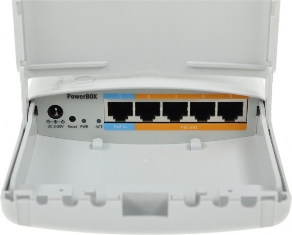 Маршрутизатор MikroTik PowerBox (RB750P-PBR2) 10/100BASE-TX белый Маршрутизатор MikroTik PowerBox (RB750P-PBR2) 10/100BASE-TX белый