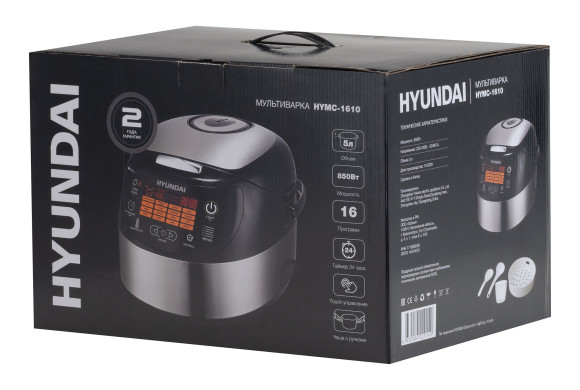 Мультиварка Hyundai HYMC-1610 5л 850Вт серебристый/черный Мультиварка Hyundai HYMC-1610 5л 850Вт серебристый/черный