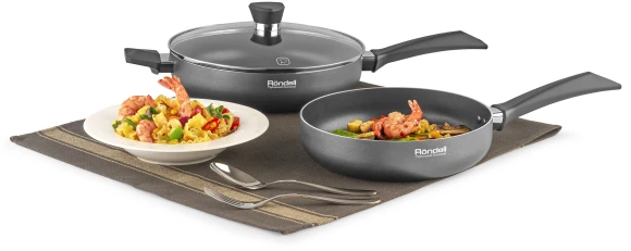 Сковорода Rondell Strike RDA-1354 круглая 24см покрытие: Xylan Plus ручка несъемная (без крышки) серый