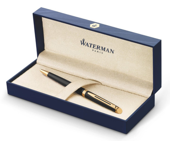 Ручка шариков. Waterman Hemisphere (S0920770) Matte Black GT M син. черн. подар.кор.