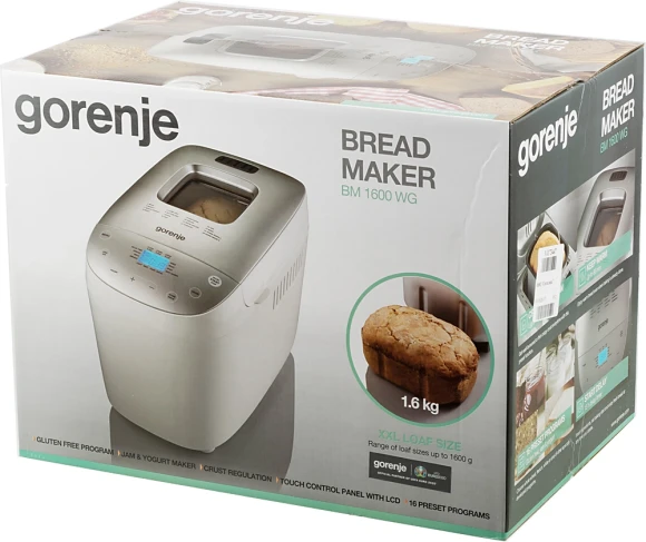 Хлебопечь Gorenje BM1600WG 850Вт белый/серебристый Хлебопечь Gorenje BM1600WG 850Вт белый/серебристый