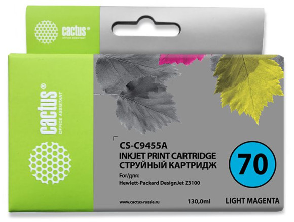 Картридж струйный Cactus CS-C9455A №70 св.пурп.пигм. (130мл) для HP DJ Z3100 с чипом