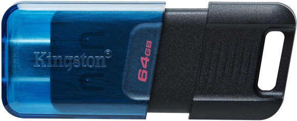 Флеш Диск Kingston 64Gb DataTraveler 80 M Type-C DT80M/64GB USB3.2 черный