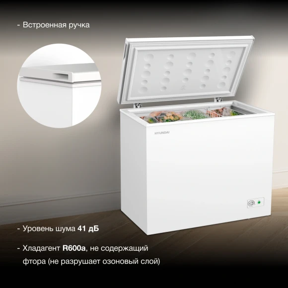 Морозильный ларь Hyundai CH25031 белый 120Вт
