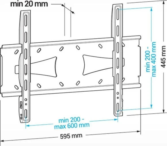 Кронштейн для телевизора Holder PFS-4017 черный 32"-60" макс.40кг настенный фиксированный