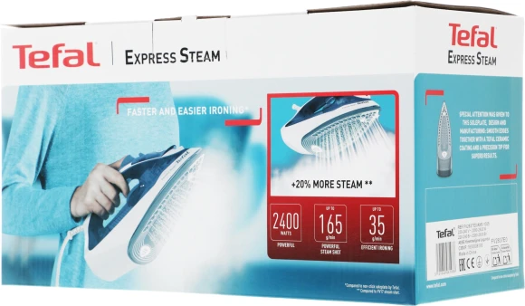 Утюг Tefal FV2837E0 2400Вт синий/белый Утюг Tefal FV2837E0 2400Вт синий/белый