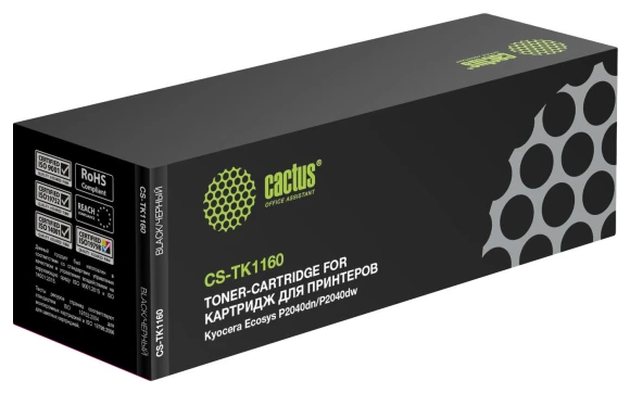 Картридж лазерный Cactus CS-TK1160 TK-1160 черный (7200стр.) для Kyocera Ecosys P2040dn/P2040dw Картридж лазерный Cactus CS-TK1160 TK-1160 черный (7200стр.) для Kyocera Ecosys P2040dn/P2040dw