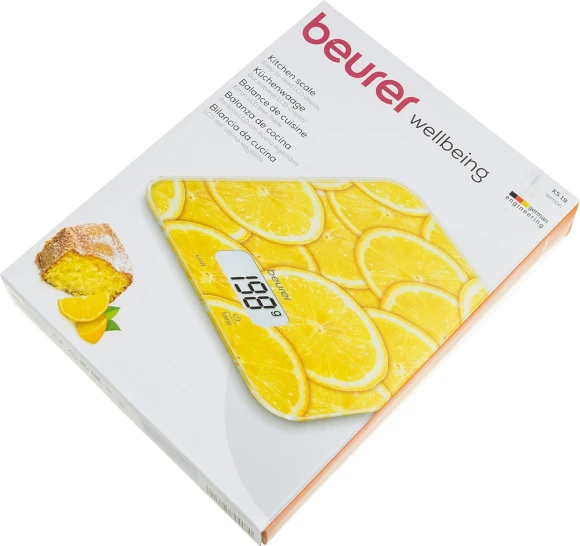 Весы кухонные электронные Beurer KS19 lemon макс.вес:5кг рисунок Весы кухонные электронные Beurer KS19 lemon макс.вес:5кг рисунок