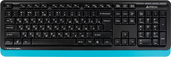 Клавиатура + мышь A4Tech Fstyler FG1010 клав:черный/синий мышь:черный/синий USB беспроводная Multimedia (FG1010 BLUE)