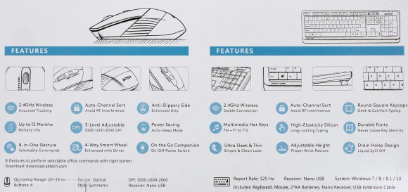 Клавиатура + мышь A4Tech Fstyler FG1010 клав:черный/синий мышь:черный/синий USB беспроводная Multimedia (FG1010 BLUE)