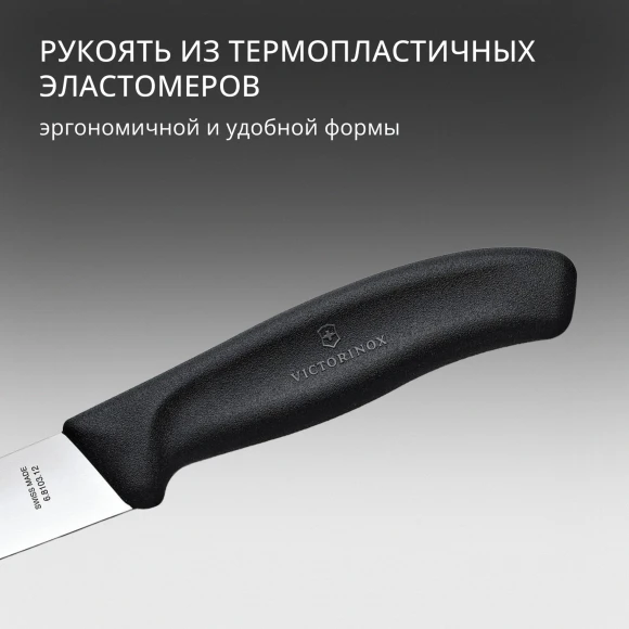 Нож кухонный Victorinox Swiss Classic (6.8103.12B) стальной разделочный лезв.120мм прямая заточка черный блистер