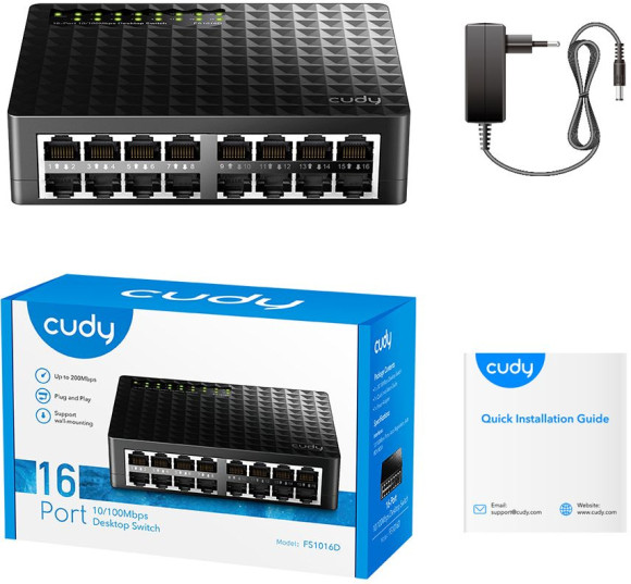 Коммутатор Cudy FS1016 (L2) 16x100Мбит/с неуправляемый
