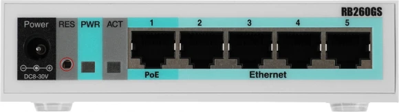 Коммутатор MikroTik RB260GS CSS106-5G-1S (L2) 5x1Гбит/с 1SFP управляемый